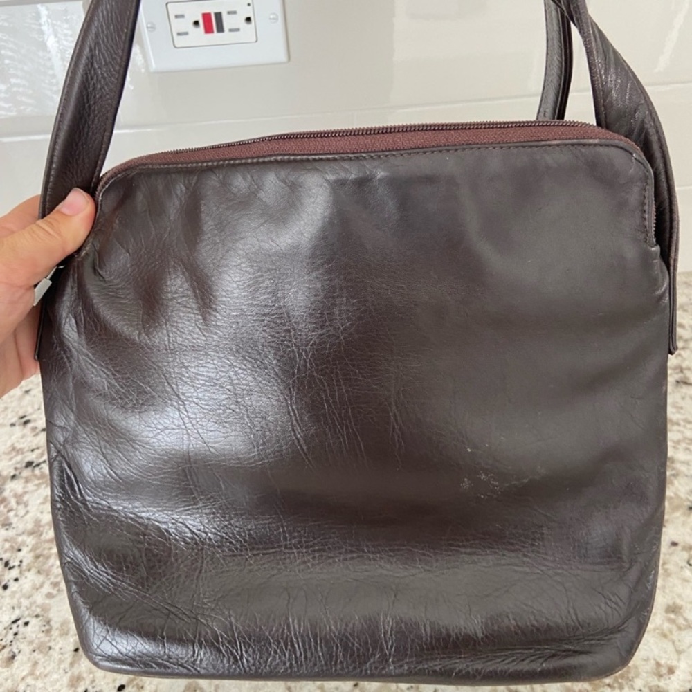 Vintage Perlina New York Leather Crossbody
Messenger Travel Bag Dark Brown - Picture 3 of 11